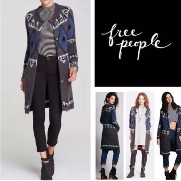 Free People Frosted Fairisle Cardigan Sweater NWT Size M - Picture 3 of 12